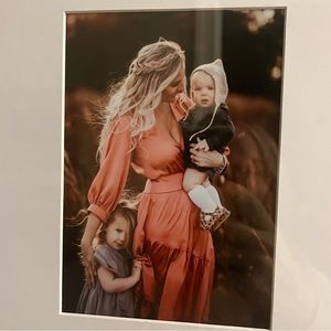 Rust orange midi fall silky dress for pictures